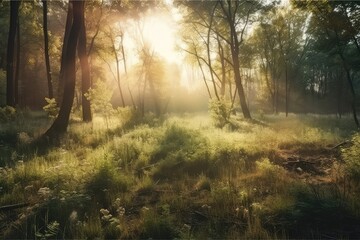 Obraz premium morning in the forest