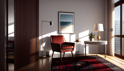 Fototapeta premium modern living room Contemporary interior design of furnished room Generative AI