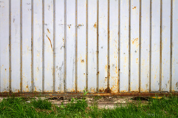 Old metal warehouse wall