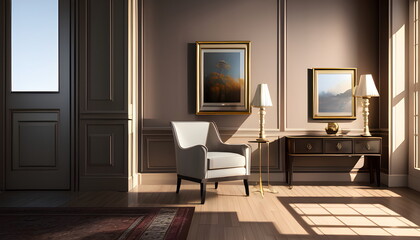 modern living room Contemporary interior design of furnished room Generative AI