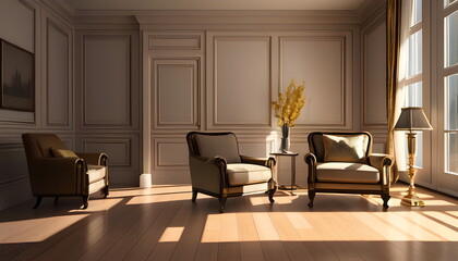 modern living room Contemporary interior design of furnished room Generative AI