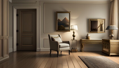 modern living room Contemporary interior design of furnished room Generative AI