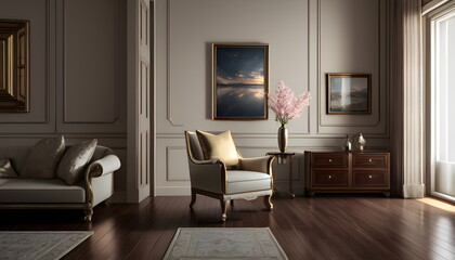 modern living room Contemporary interior design of furnished room Generative AI