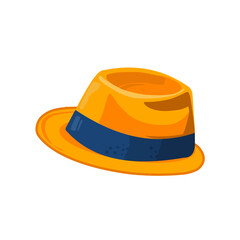 Yellow wide-brimmed hat vector illustration