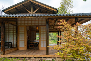 Fototapeta na wymiar Japanese style architecture and landscape architecture