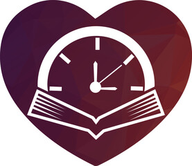 Book Time vector logo template. This design use watch or clock symbol.