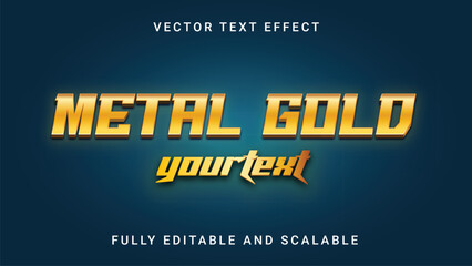 Metal Gold vector effect is fully editable