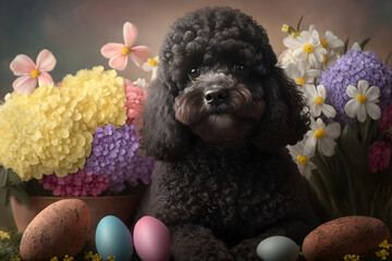 Get into the Easter spirit with these adorable illustrations featuring cats, owls, poodles, golden retrievers, and bulldogs surrounded by brightly colored Easter eggs. 