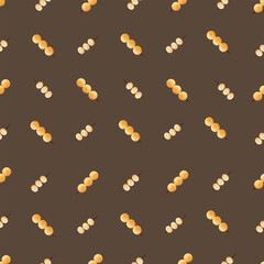 Chinese food seamless pattern. Hand drawn different types of asian food in wooden steamers repeating background. Tasty chinese food, delicious har gao, sticky rice, rolls.