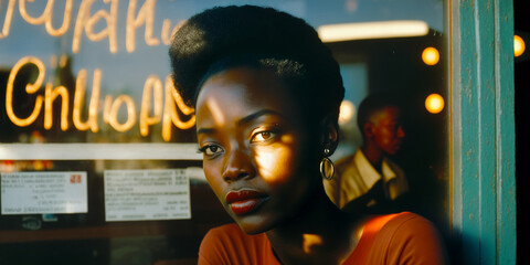 Young black entrepreneur at a cafe in New Orleans 