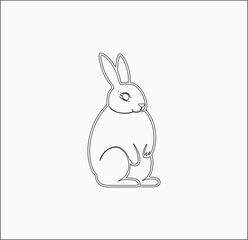 A beautiful rabbit vector line art work.