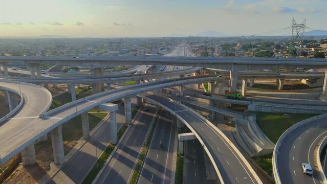 Flying over West Africa's largest 4-tier interchange