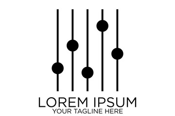 abstract audio or sound wave logo icon in black color