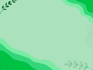 Fototapeta na wymiar Abstract botanical minimalist background green color theme