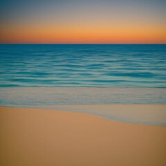 A tranquil beach at sunset