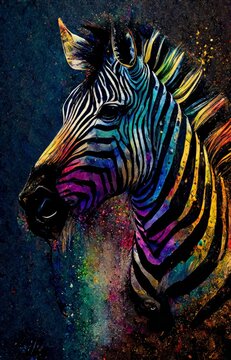 Zebra Ink Painting