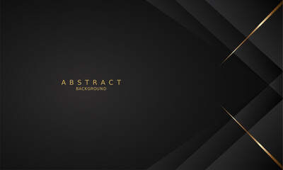 Fototapeta premium dark black luxury premium background and gold line.