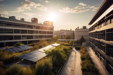 Using solar panels to reduce a buildings carbon footprint and benefits of using solar panels in multifamily reside, generative artificial intelligence