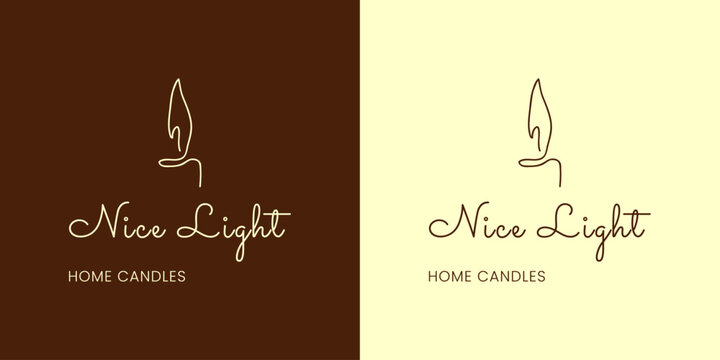 Logo for a Сandle. One Line Art Design