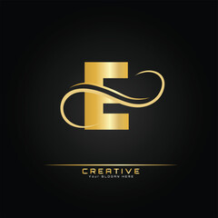 
E Letter Initial Luxurious Logo Template. E Logo Golden Concept. E Letter Logo with Golden Luxury Color and Monogram Design.