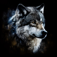 Obraz premium super detailed image of a wolf, Generative Ai