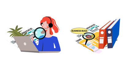 Bookkeeping, Audit Concept illustrations