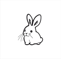 A sweet rabbit vector line art work.