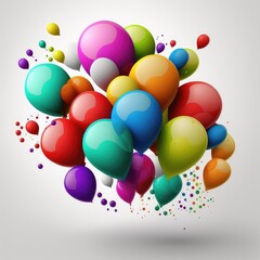 flying colorful balloon background for your party celebration generative ai