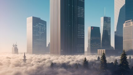 City with skyscrapers, generative AI