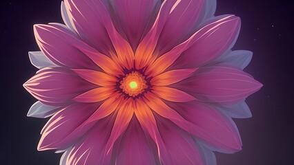 Fototapeta premium Digital drawing of colorful flowers, generative AI