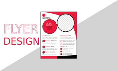 Design Layout template for Corporate Business. This Flyer help to grow up your Business. Corporate business flyer template design with red color.