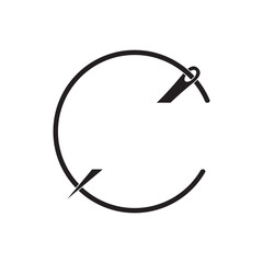 Sewing needle logo icon,illustration design template