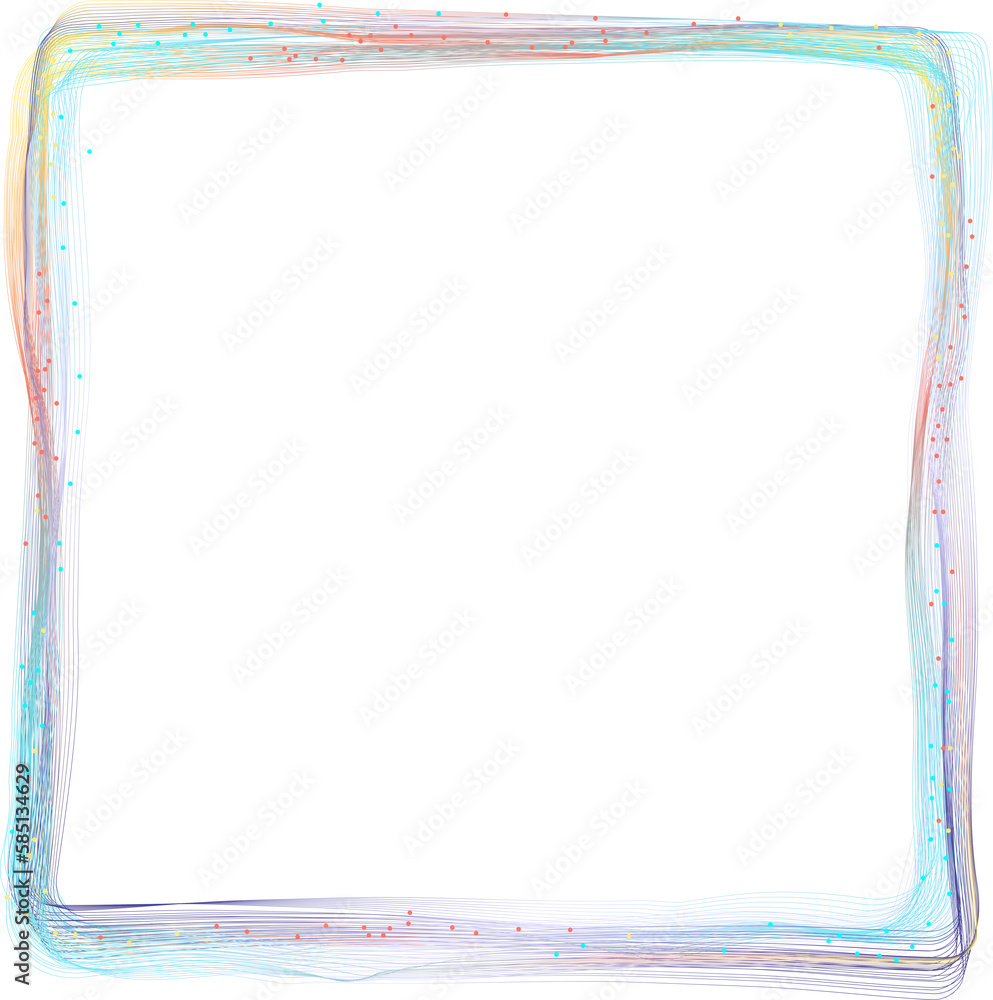 Aufkleber design element. many wave lines form a distorted square. colorful waves with lines created with the 