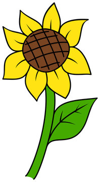 Cartoon sunflower icon.