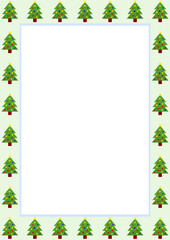Green frame with christmas tree. 