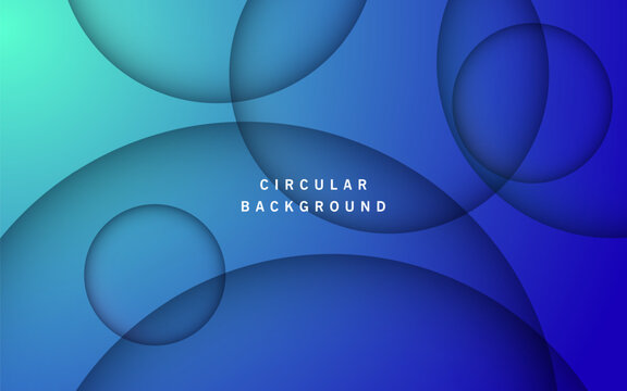 Abstract Blue Green Circle Shadow And Light Papercut Dimension Background, Eps10 Vector