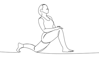 Obraz na płótnie Canvas continuous line drawing of a woman doing sports