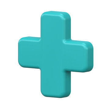 Cross 3d icon. Plus sign pharmacy green symbol for hospital and emergency. Medicine concept rendered illustration