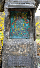  wayside shrine in memory of the plague epidemic in the year 1679 at the district Unterkienstock at the river Danube in the municipality Rossatz-Arnsdorf, Austria