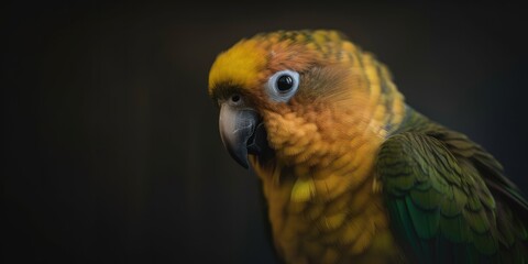 Close up of tropical bird,. Generative AI