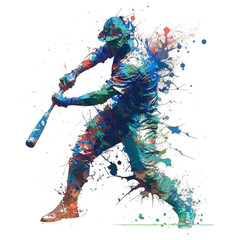 野球選手のペイントアート, Baseball Player Paint Art, Generative AI