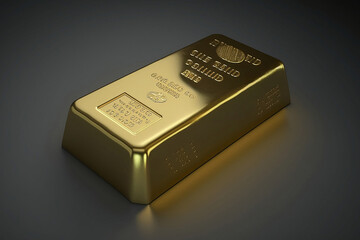 Gold bars on black background. Generative AI.