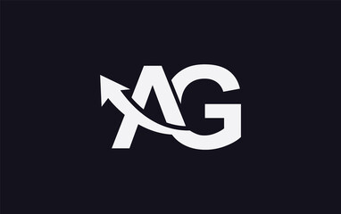 Financial logo symbol and Growth arrow icon design monogram for business