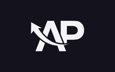 Financial logo symbol and Growth arrow icon design monogram for business