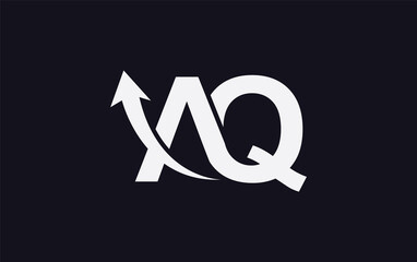 Financial logo symbol and Growth arrow icon design monogram for business