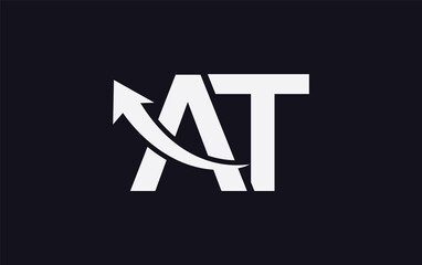 Financial logo symbol and Growth arrow icon design monogram for business