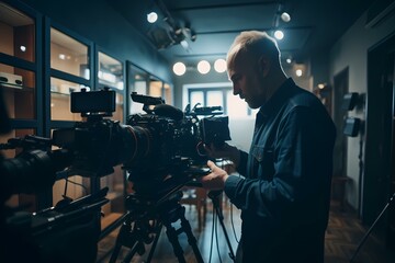 A man looking at a camera - Generative AI