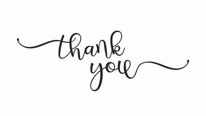 Thank you, text writing. handwritten style animation template on Transparent Background - Powered by Adobe
