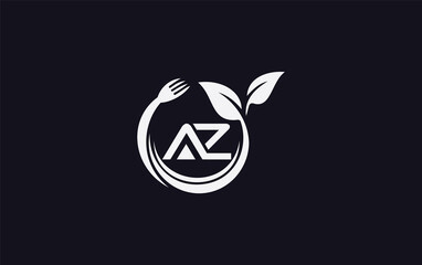 Green leaf nature with spoon and healthy logo design spoon fork and leaf