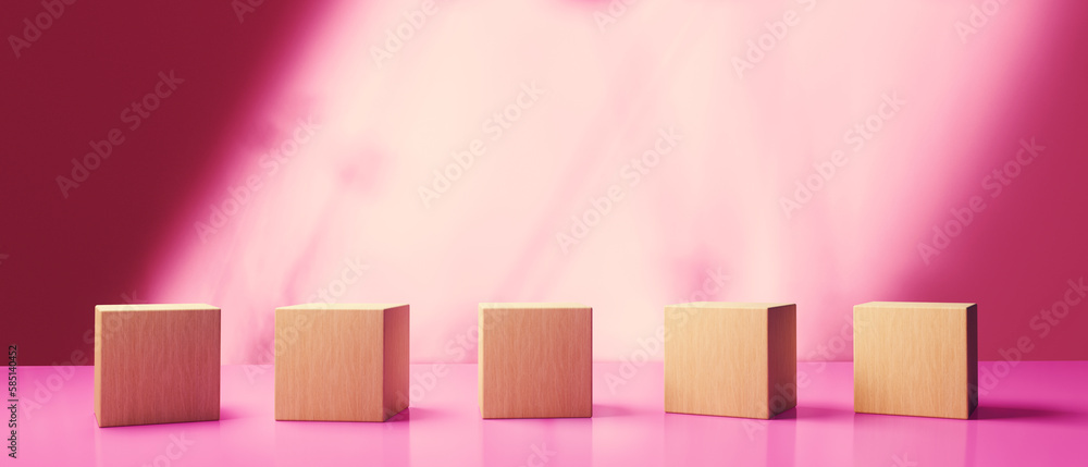 Poster square blocks and cubes - geometric shapes - 3d render